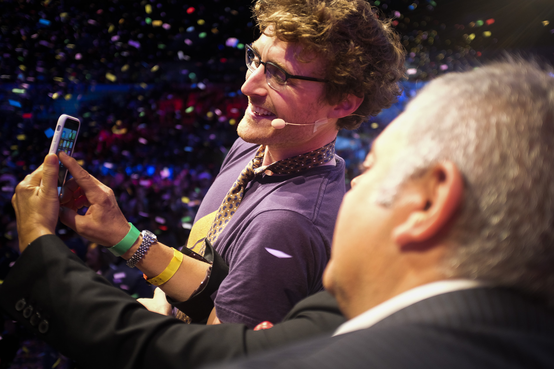 Paddy Cosgrave taking a selfie on the Center Stage during the opening night