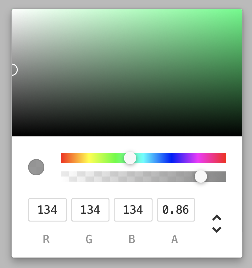 A modern color picker, with the square.