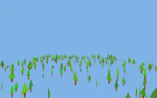 Instanced trees: a frame rendered by the pngine CLI